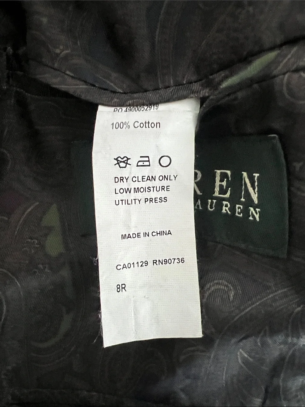 Lauren Ralph Lauren Boys Black Corduroy Blazer Jacket Size 8 Regular